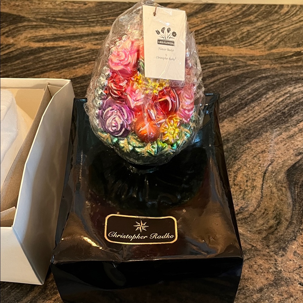 Christopher Radko Multicolor Floral Egg Ornament